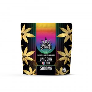 5000mg THC Neon Sour Gummies - Unicorn Belts by Smashed