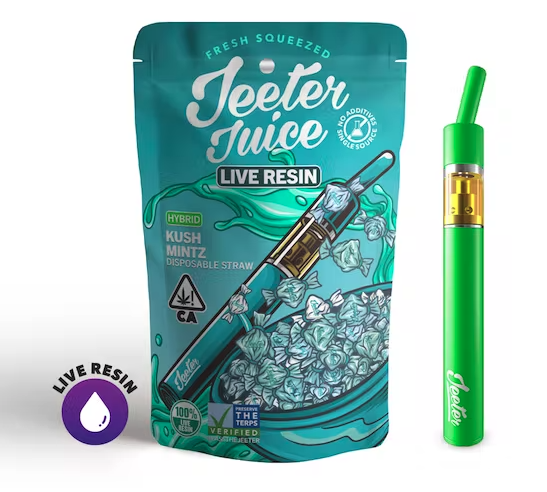 1g Live Resin Disposable Vape with Straw Tip- KUSH MINTZ by Jeeter