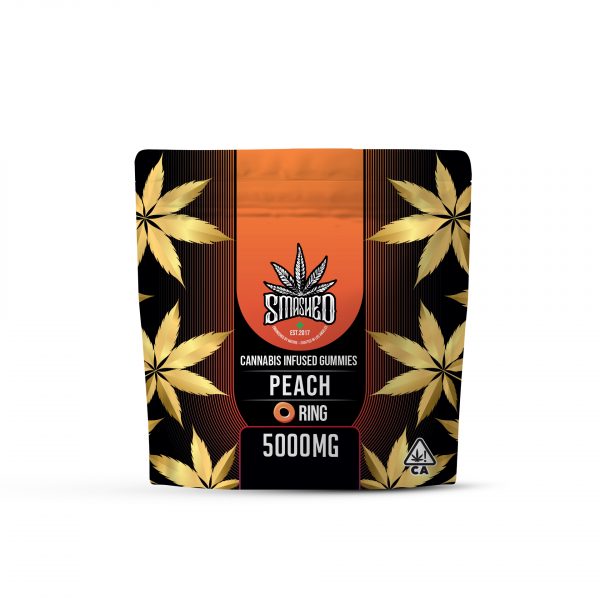 5000MG THC Sour Gummies- Peach Drops by Smashed