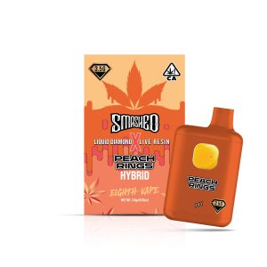 3.5g Disposable- PEACH RINGS - Liquid Diamond x Live Resin by Smashed (Hybrid)