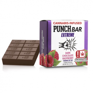 1000MG THC PUNCH Bar Extreme - Dark Chocolate Raspberry (Hybrid)