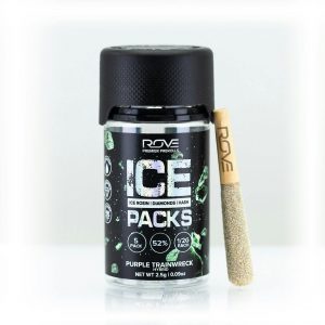 2.5g Ice Rosin/Diamond/Hash Infused Pre-Rolls  [5 pack] - Purple Trainwreck by Rove (Hybrid) 46.5% THC