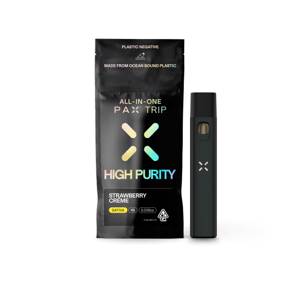 1g THC Disposable Vape - Strawberry Creme By Pax Trip (Sativa) 85.47% THC