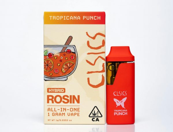 1g THC Rosin Disposable Vape - Tropicana Punch By CLSICS (Hybrid) 74.84% THC