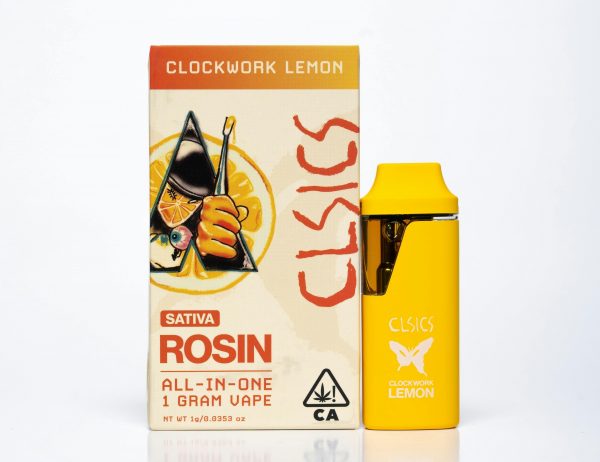 1g THC Rosin Disposable Vape - Clockwork Lemon By CLSICS (Sativa) 74.52% THC